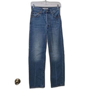 Levi’s Ribcage Straight Button Fly Jeans Medium Wash Denim Size 25 Women's